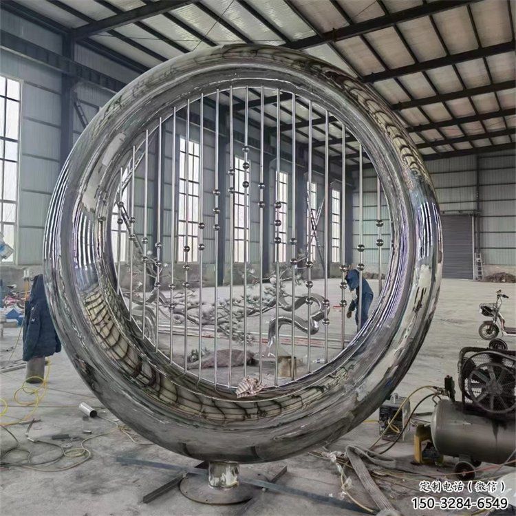 雕塑圆环批发，校园雕塑，抽象烤漆圆环雕塑定价