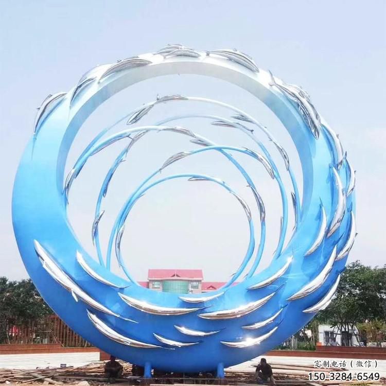 景区圆环雕塑观赏型，公园小品，别墅烤漆圆环雕塑生产商