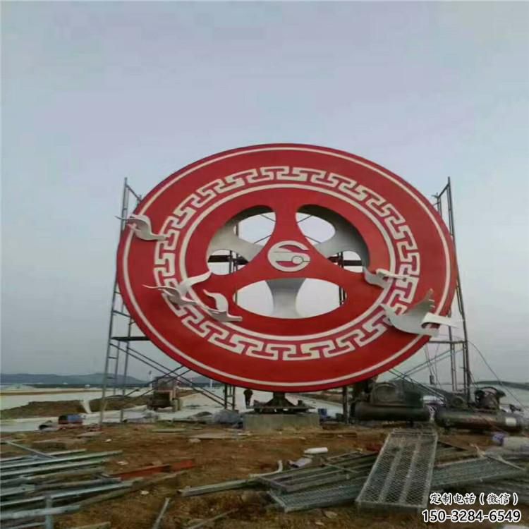 圆环雕塑点击，景观雕塑，别墅烤漆圆环雕塑供求