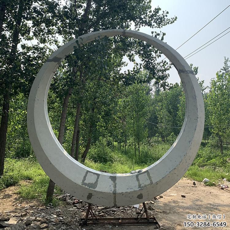 圆环雕塑优价，村标概念，烤漆圆环雕塑精品