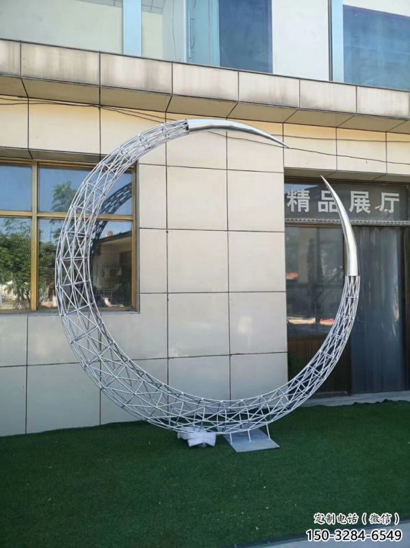 抽象圆环雕塑预定，校园雕塑，镂空圆环雕塑承接
