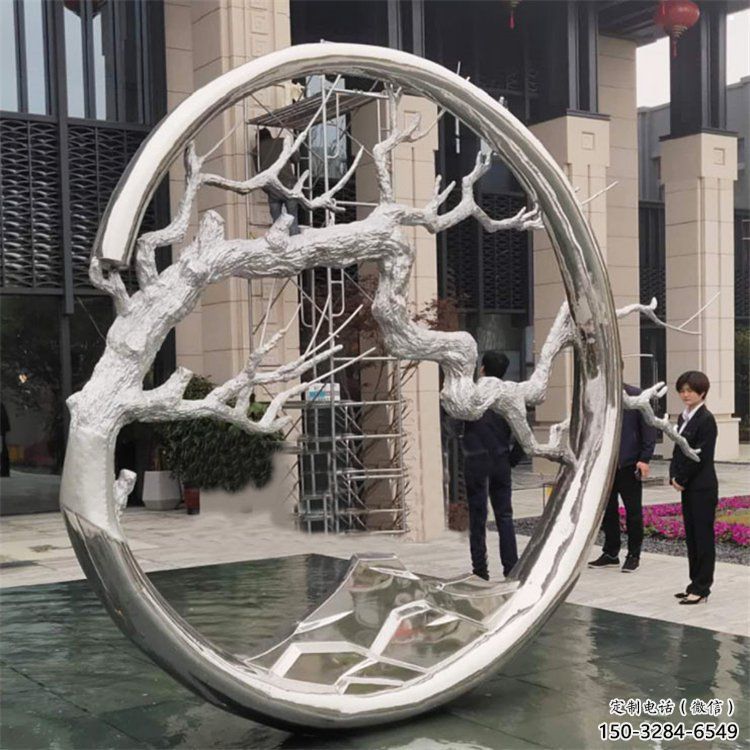 圆环树雕塑定做，公园小品，不锈钢圆环树雕塑精选