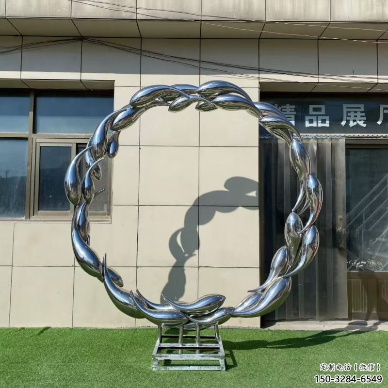金鱼雕塑定价，街景小品，环境圆环金鱼雕塑批发