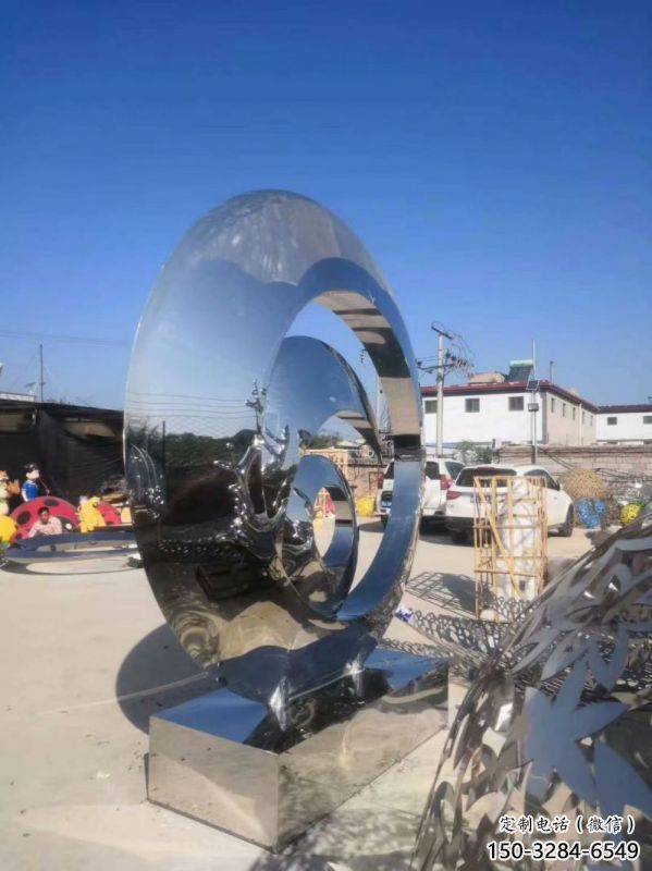 花园圆镜雕塑点击，多彩艺术，不锈钢圆镜雕塑订做承接