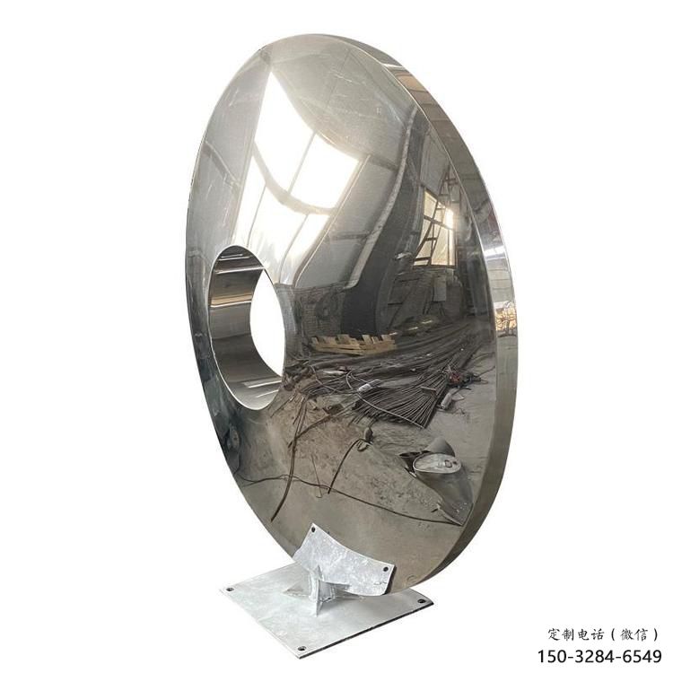 圆环雕塑供需，室外软装，金属不锈钢圆镜雕塑制作