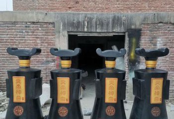 制造酒瓶雕塑供需，钢管组合，玻璃钢酒瓶雕塑工程