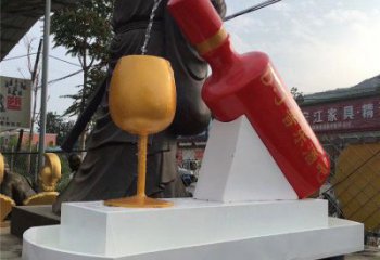 酒瓶雕塑批发，广场系列，流水酒瓶雕塑供需