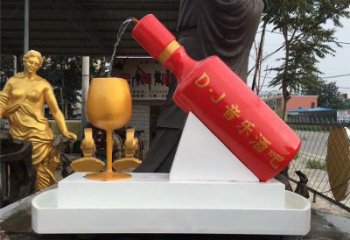 酒瓶雕塑专供，美陈雕塑，景观流水酒瓶雕塑预定