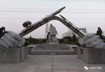 手握钢笔雕塑，标识雕塑，不锈钢手握钢笔雕塑厂家
