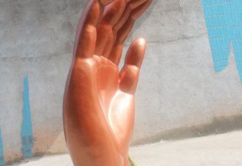 手指雕塑专供，小区摆件，不锈钢手指雕塑订做厂家