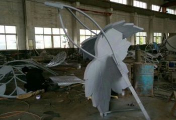 枫叶雕塑承接，锻造工艺，不锈钢枫叶雕塑订做