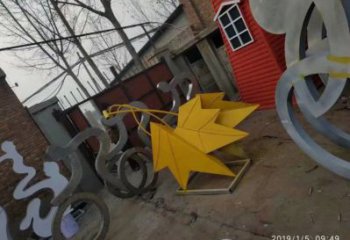 枫叶雕塑制作，园林装饰，建筑烤漆枫叶雕塑厂家