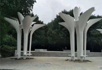 伞树雕塑精选，街道标识，景观镂空伞树雕塑指用