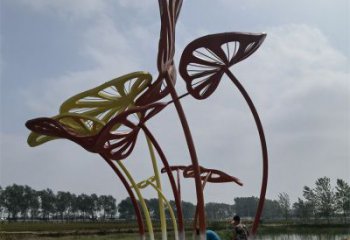 芭蕉叶雕塑常用，景观概念，不锈钢芭蕉叶雕塑生产