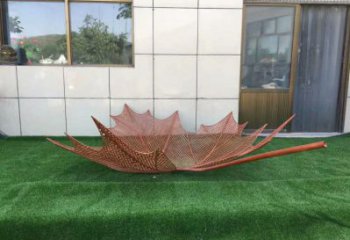 镂空树叶雕塑制作，美陈雕塑，铁艺树叶雕塑观赏型