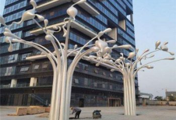 风铃树雕塑定做，广场系列，不锈钢风铃树雕塑制作