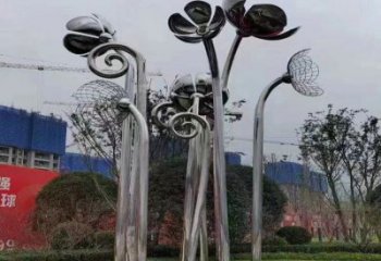 四叶草雕塑标准，陆地摆件，不锈钢四叶草雕塑定制
