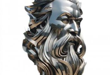 白钢人头像雕塑供需，标识雕塑，镜面西方人雕塑制造商