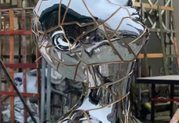 白钢人头像雕塑生产，透雕系列，镜面人头像雕塑生产商