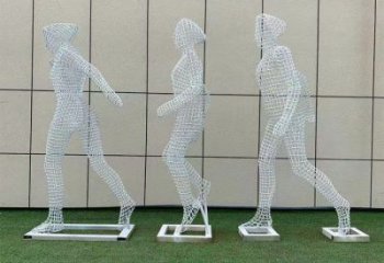 体育人物雕塑供求，景观雕塑，镂空铁艺人物雕塑优选