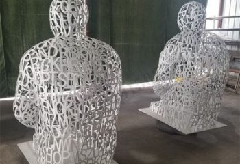 镂空人物雕塑供给，景区雕塑，铁艺字母人物雕塑供求