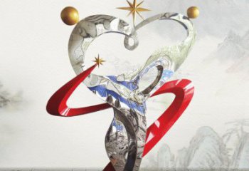 心形雕塑观赏型，公园小品，镜面不锈钢心形雕塑常用