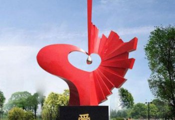 爱心雕塑制造商，城市雕塑，不锈钢爱心雕塑观赏型