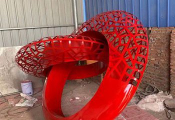 双环雕塑预定，城区小品，不锈钢双环雕塑制造商