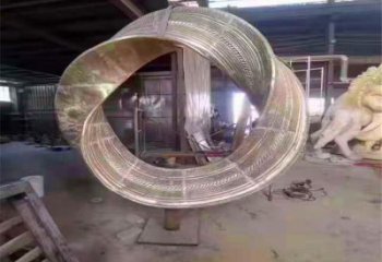 双环雕塑供需，标识雕塑，不锈钢双环雕塑制造商
