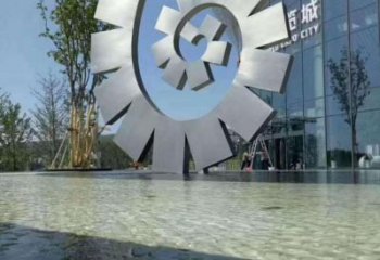 烤漆圆环雕塑制造商，室外软装，灯光圆环雕塑制作承接