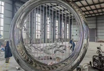 雕塑圆环批发，校园雕塑，抽象烤漆圆环雕塑定价