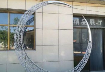 抽象圆环雕塑预定，校园雕塑，镂空圆环雕塑承接