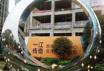 城市圆圈雕塑选用，透雕系列，现代不锈钢圆圈雕塑优价