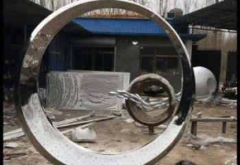 大型月亮雕塑，锻造景观雕塑，镜面工艺