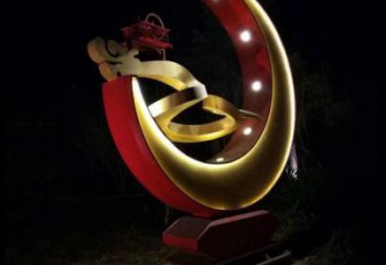 月亮雕塑制造，街景小品，景观镂空月亮雕塑优价