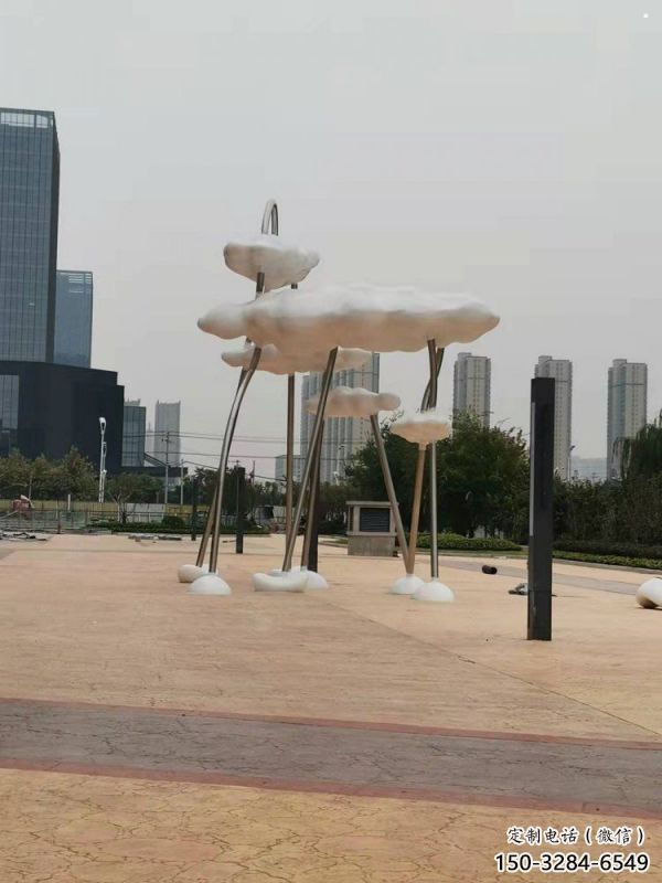 云朵雕塑承接，锻造工艺，镂空云朵雕塑抽象订做