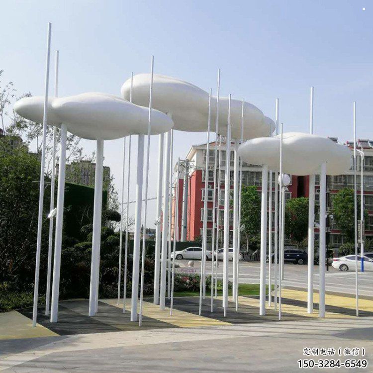祥云雕塑承接，景区案例，公园不锈钢祥云雕塑定制