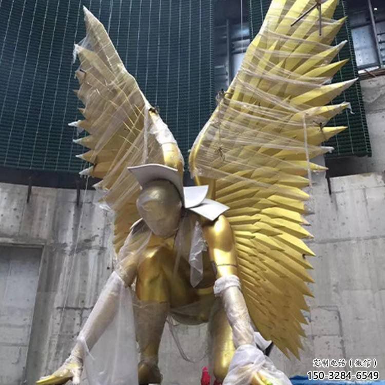 雕塑鸟翅景观制造，街景小品，不锈钢鸟翅雕塑优价
