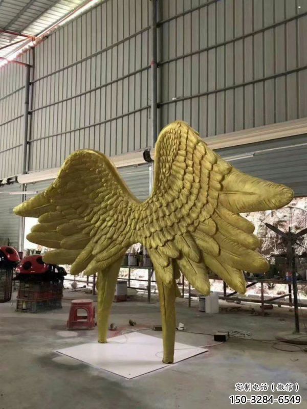 广场鸟翅雕塑批发，广场系列，不锈钢鸟翅雕塑定价