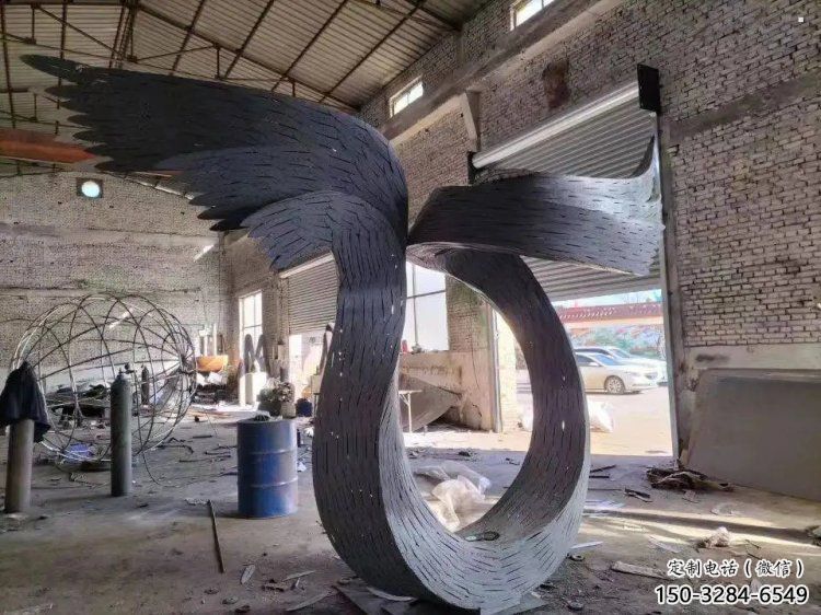 鸟翅雕塑精选，美陈雕塑，不锈钢鸟翅雕塑通用