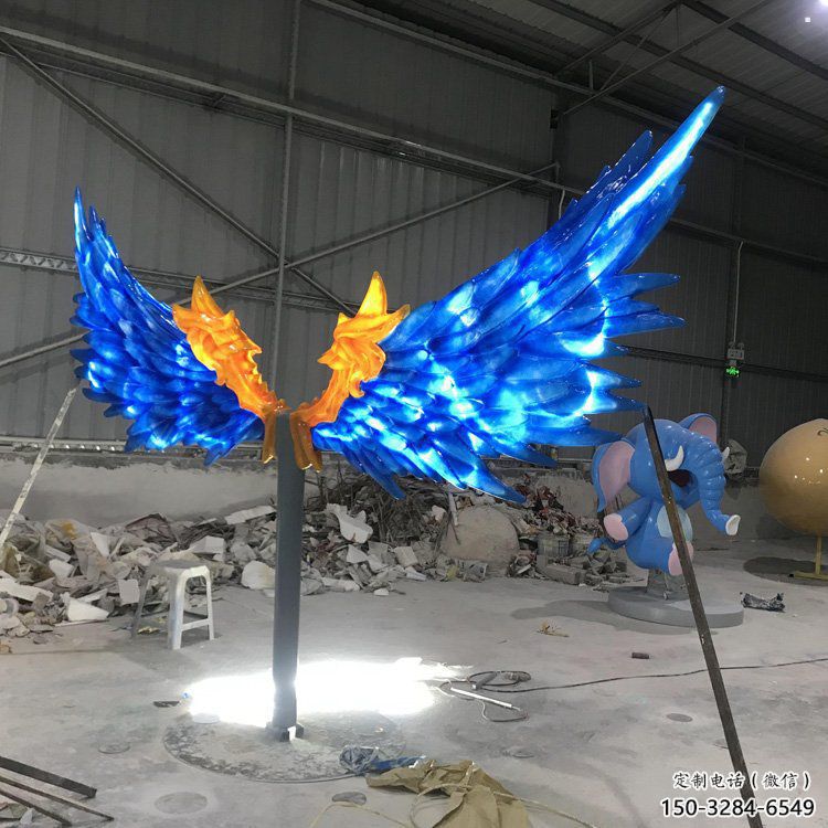 大型羽翼雕塑常用，户外摆放，不锈钢羽翼雕塑专供