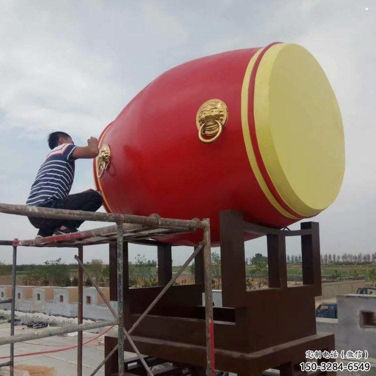 纪念锣鼓雕塑生产，广场雕塑，不锈钢锣鼓雕塑展品