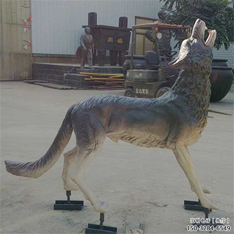秦皇岛铜狼雕塑厂家，铜雕动物狼，仿真工艺制作