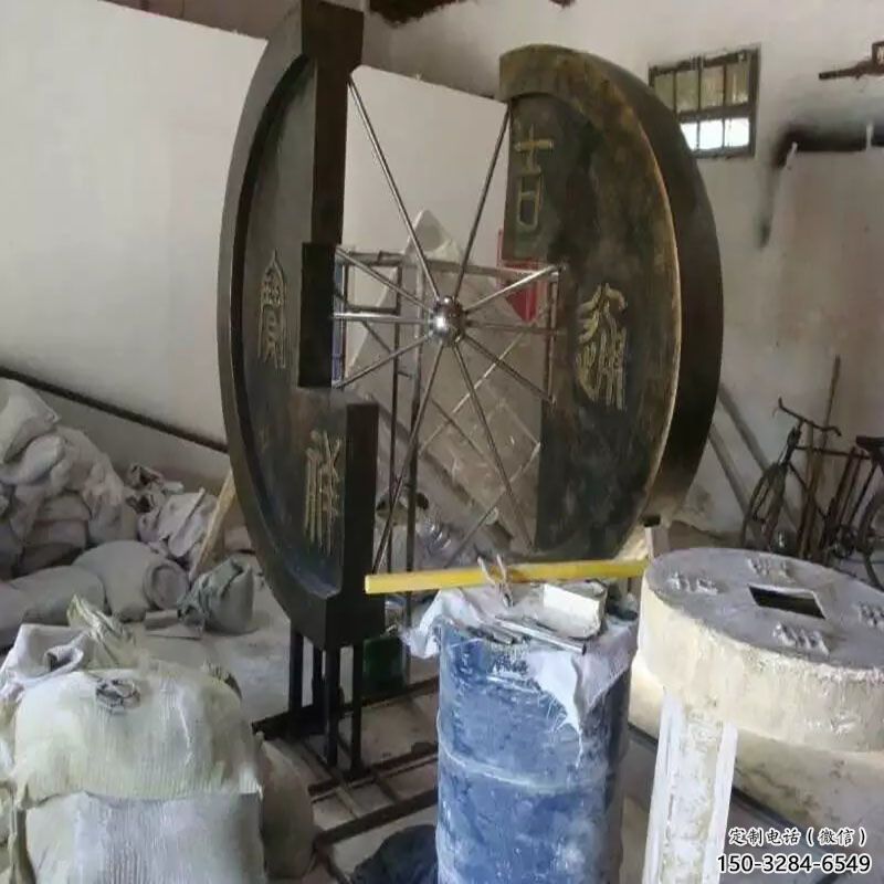 信阳园林铜钱雕塑精选，陆地摆件，公园铜钱雕塑精品