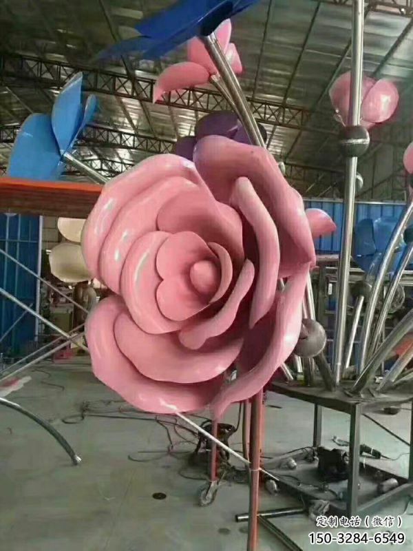 道外牡丹花雕塑工厂优选，城市装饰，牡丹花花朵雕塑供给