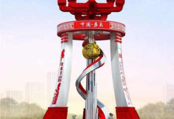 双鸭山城市精神堡垒雕塑，地标文明建筑不锈钢雕塑
