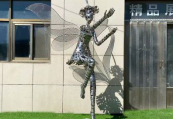 道里现代镂空舞者雕塑承接，欧式风格，铁艺跳舞雕塑精选