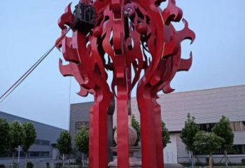 孝感火球雕塑，精神堡垒火球雕塑落地展示