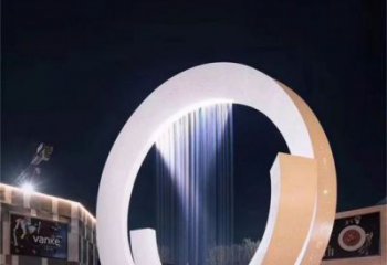 恩施圆环喷泉雕塑，水景艺术原理，水景圆环雕塑厂家