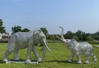 吉林镂空大象雕塑制造商，动物摆件，透雕大象雕塑定制